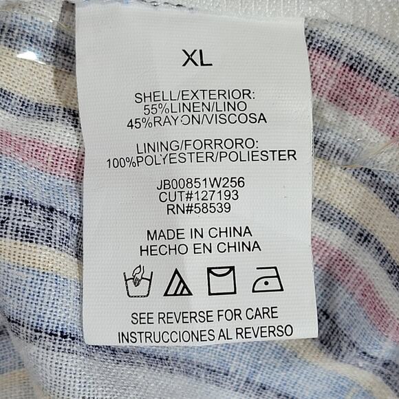 Speechless Linen Multi Color Striped Sleeveless V Neck Dress XL NWT - Picture 7 of 9